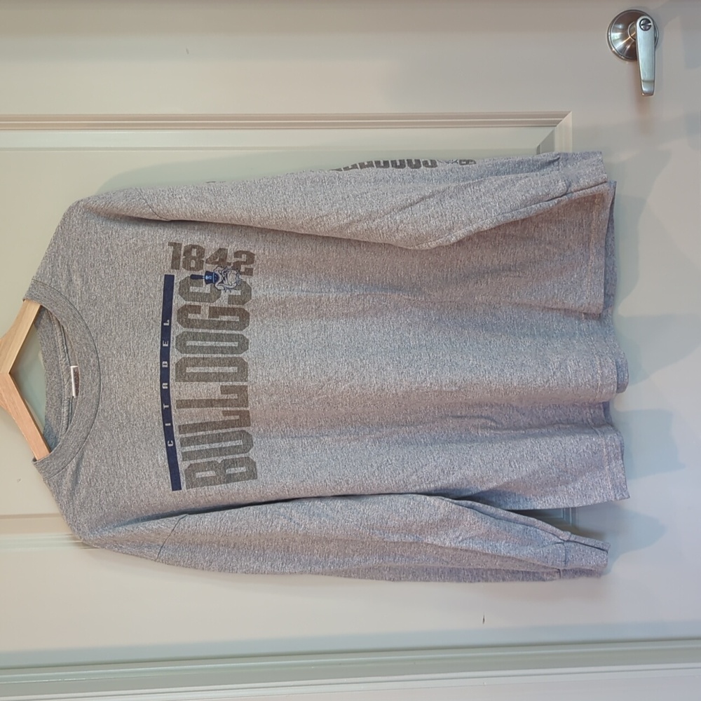 Citadel Bulldogs Long Sleeve Shirt Unisex Large Gray